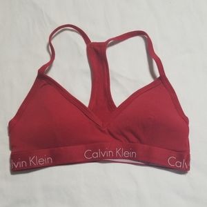 Red Calvin Klein bralette